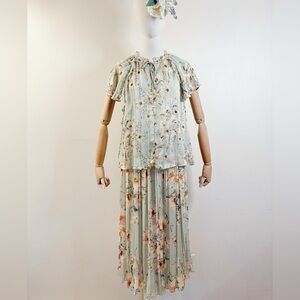 Set of Floral Top and Pleated Skirt by H&M